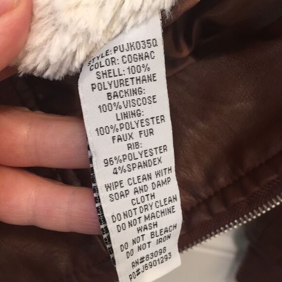 Ci Sono by Cavalini Vegan Leather Fur lined Zippered Jacket medium - Picture 3 of 9